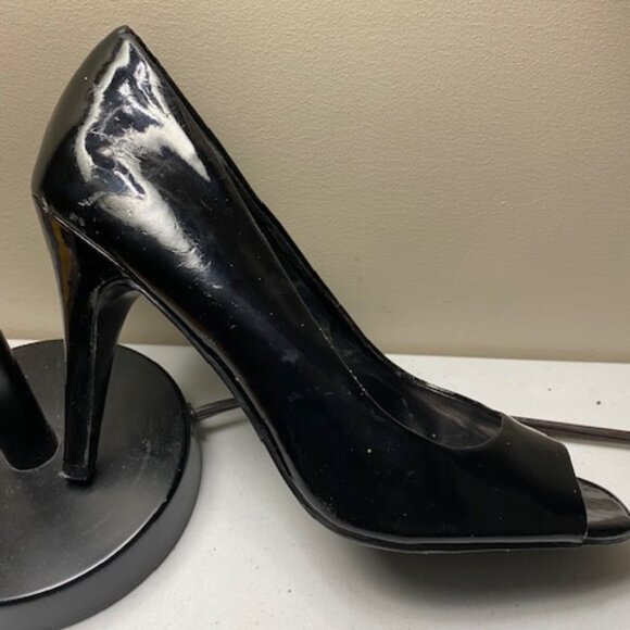 apostrophe Black Open Toe Women's Shoes: Size 8M - Picture 2 of 11
